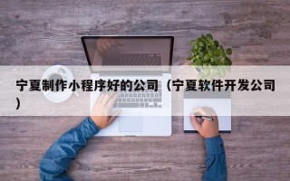芜湖宁夏制作小程序好的公司（宁夏软件开发公司）
